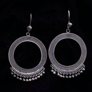 Circular Silver Filigree Earring