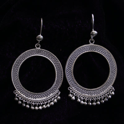 Circular Silver Filigree Earring