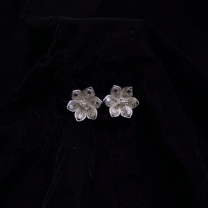 Floral Silver Filigree Earring Stud