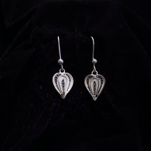 Betel Leaf Shape Silver Filigree Earring Set
