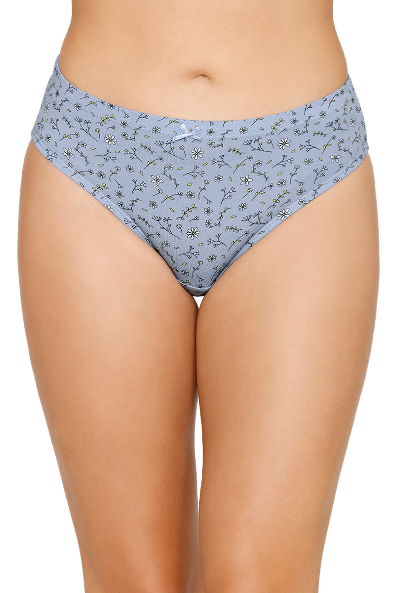 Inner Elastic Printed Mid Rise Bikini Panty (Pack of 3)