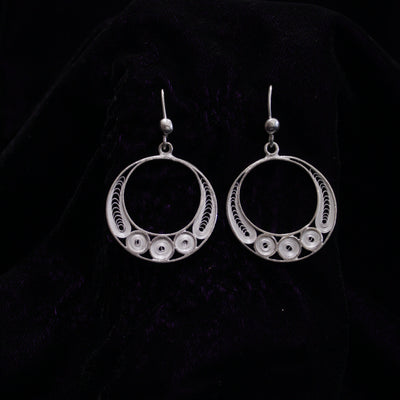Round Shape Silver Filigree Earring
