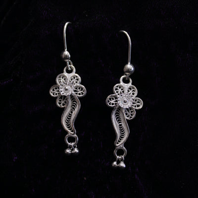 Flower Silver Filigree Earring