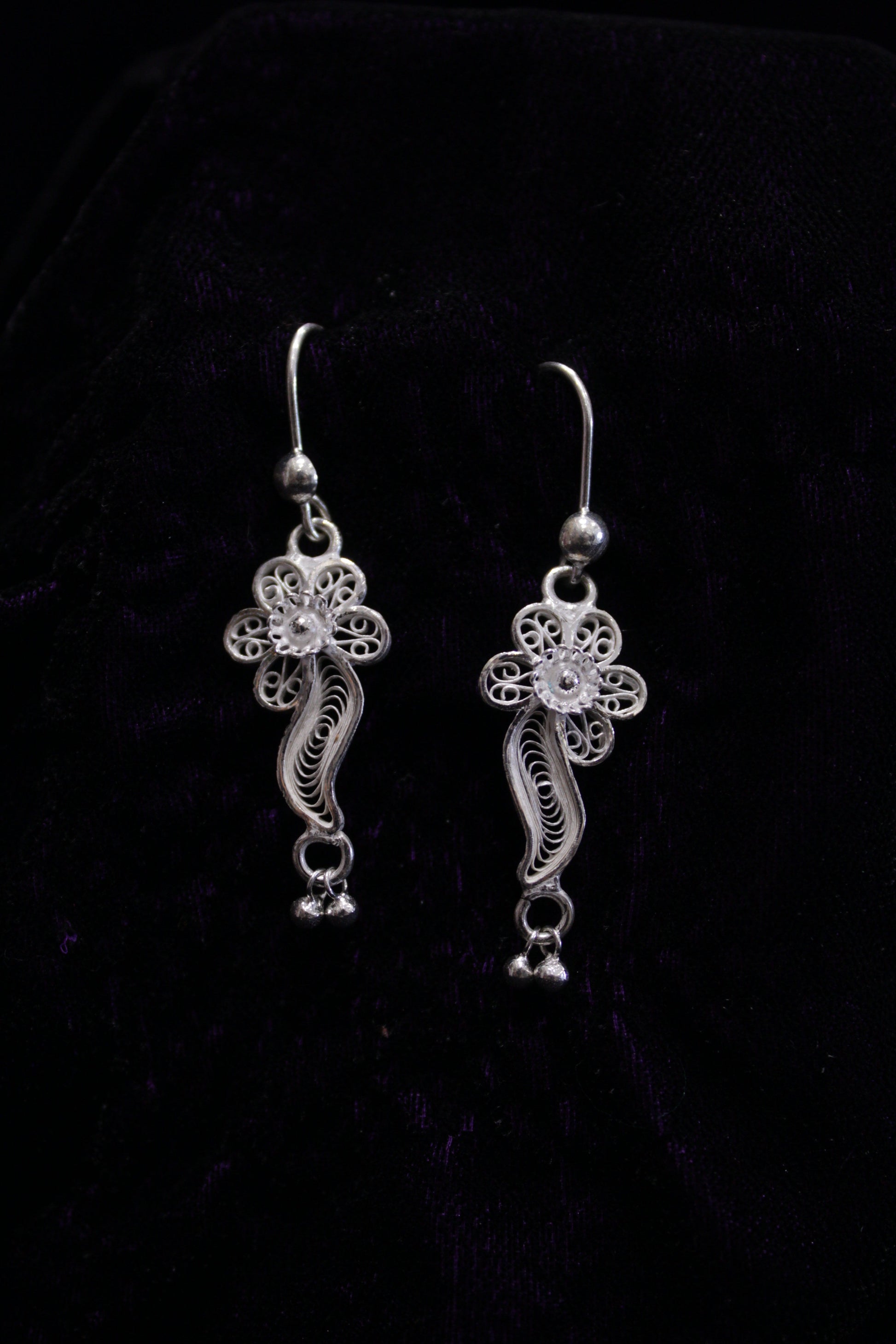 Flower Silver Filigree Earring