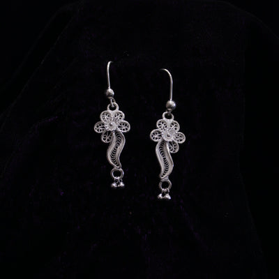 Flower Silver Filigree Earring
