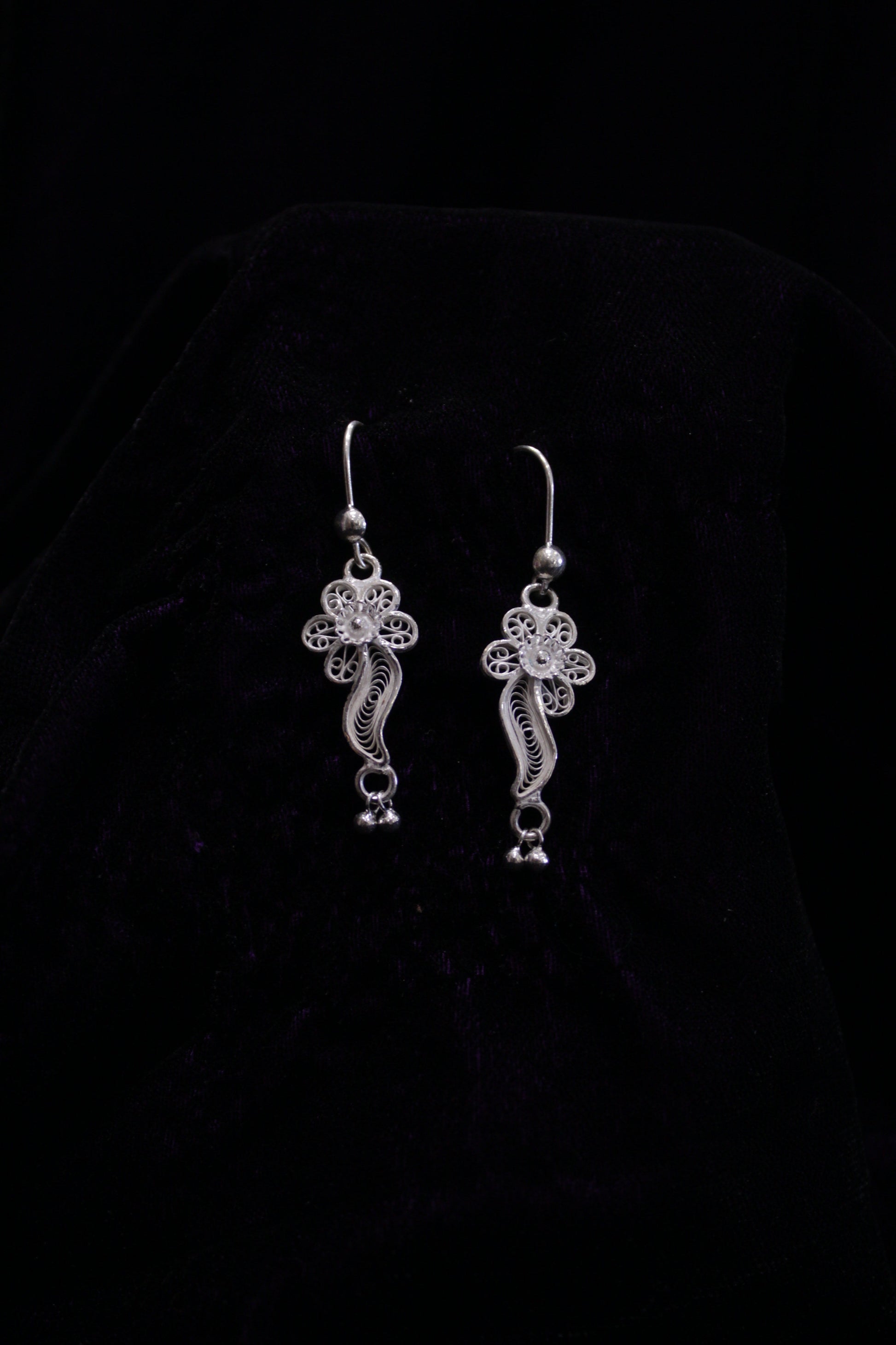 Flower Silver Filigree Earring