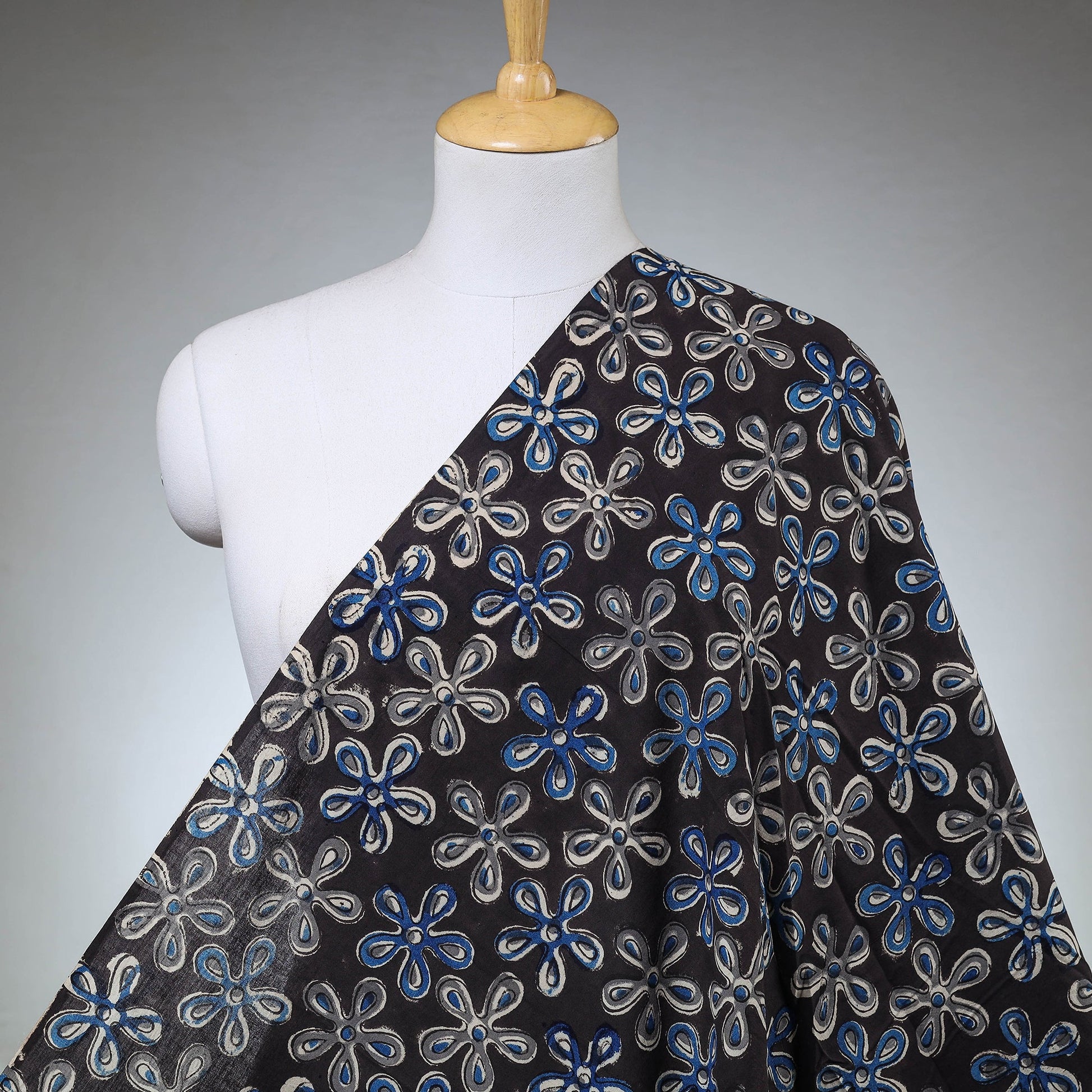 Brown - Kalamkari Block Printed Cotton Fabric