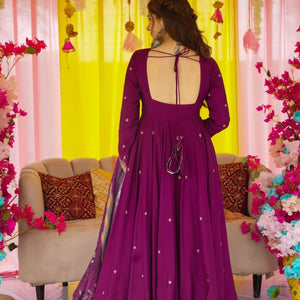 Imperial Purple muslin suit set