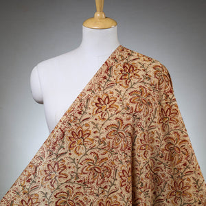 Beige - Kalamkari Block Printed Cotton Fabric