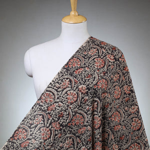 Black - Kalamkari Block Printed Cotton Fabric
