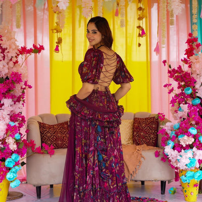 Sapphire graceful chinon lehenga set