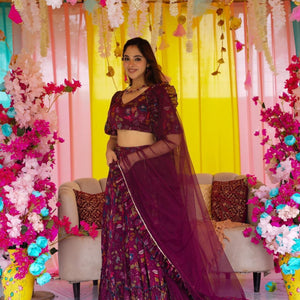 Sapphire graceful chinon lehenga set