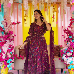 Sapphire graceful chinon lehenga set
