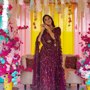 Sapphire graceful chinon lehenga set