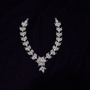 Designer Silver Filigree Necklace With Earring Set
