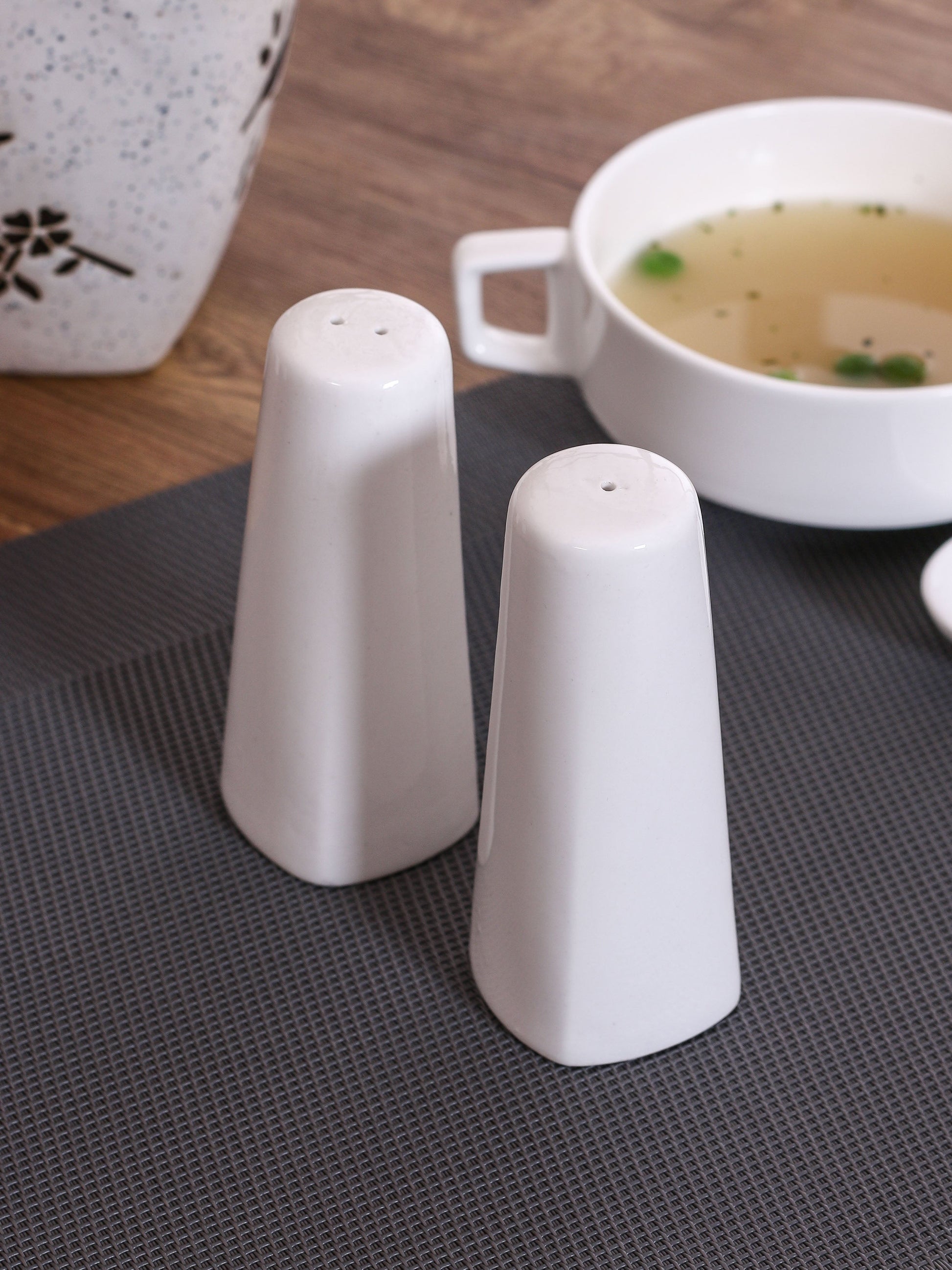Clay Craft Basic Cruet Tower 2 Piece Set Plain White