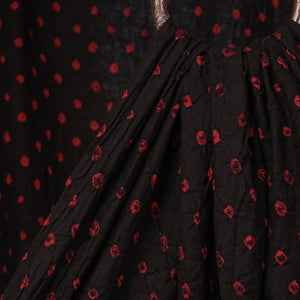 Black - Kutch Tie-Dye Mul Cotton Bandhani Fabric 02