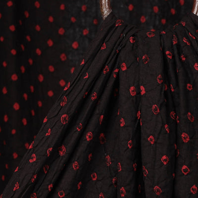 Black - Kutch Tie-Dye Mul Cotton Bandhani Fabric 02