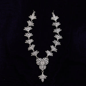 Pure Silver Filigree Necklace With Earring Set