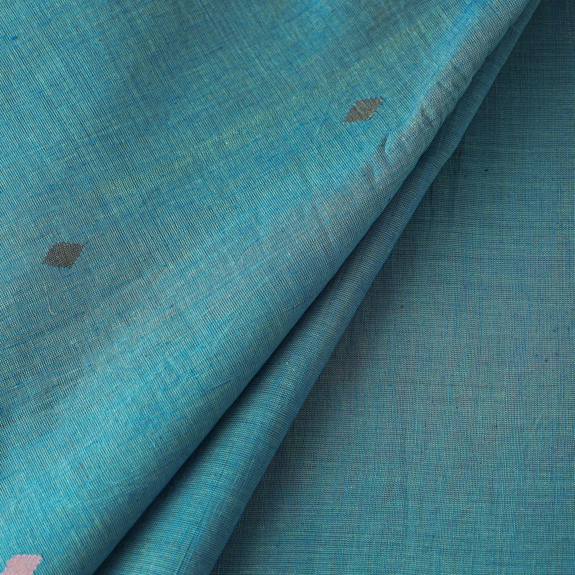 Blue - Godavari Jamdani Buta Pure Handloom Cotton Fabric