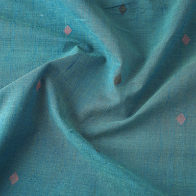 Blue - Godavari Jamdani Buta Pure Handloom Cotton Fabric