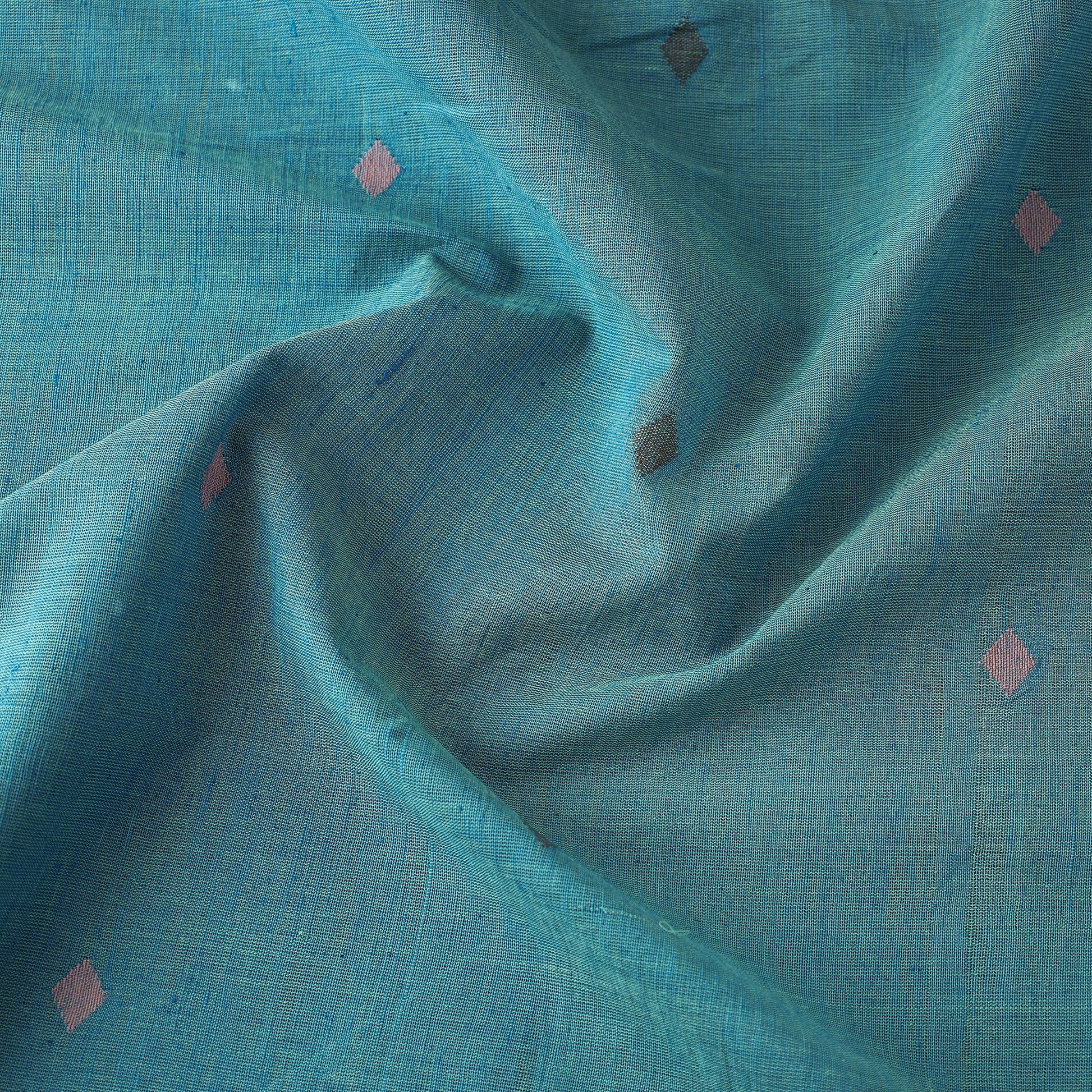 Blue - Godavari Jamdani Buta Pure Handloom Cotton Fabric