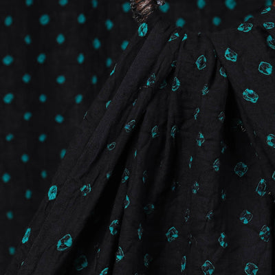 Black - Kutch Tie-Dye Mul Cotton Bandhani Fabric 01
