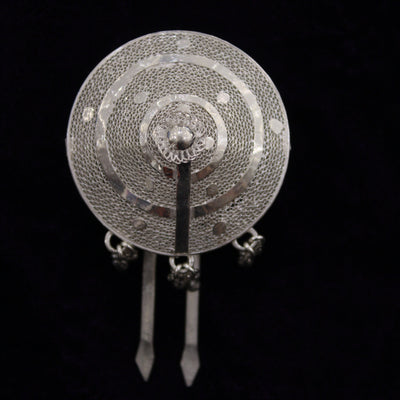 Cone Design Silver Filigree Hair Pin