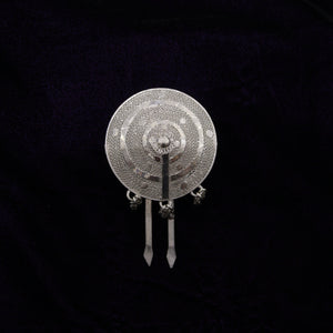 Cone Design Silver Filigree Hair Pin