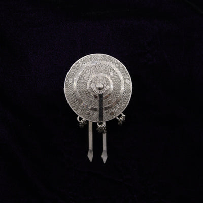 Cone Design Silver Filigree Hair Pin