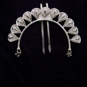 Bouquet Design Silver Filigree Hair Pin