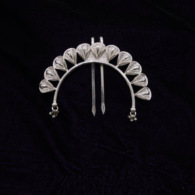 Bouquet Design Silver Filigree Hair Pin