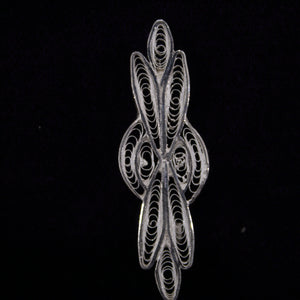 Designer Silver Filigree Saree Pin