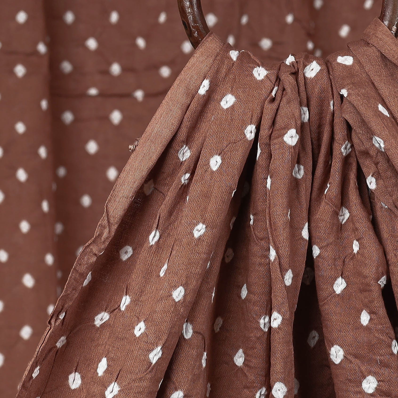 Brown - Kutch Tie-Dye Mul Cotton Bandhani Fabric 01
