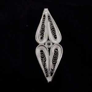 Love Designer Silver Filigree Saree Pin