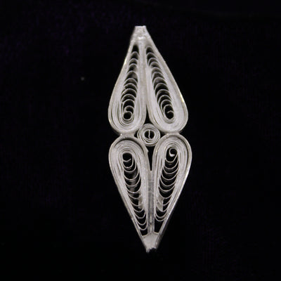 Love Designer Silver Filigree Saree Pin