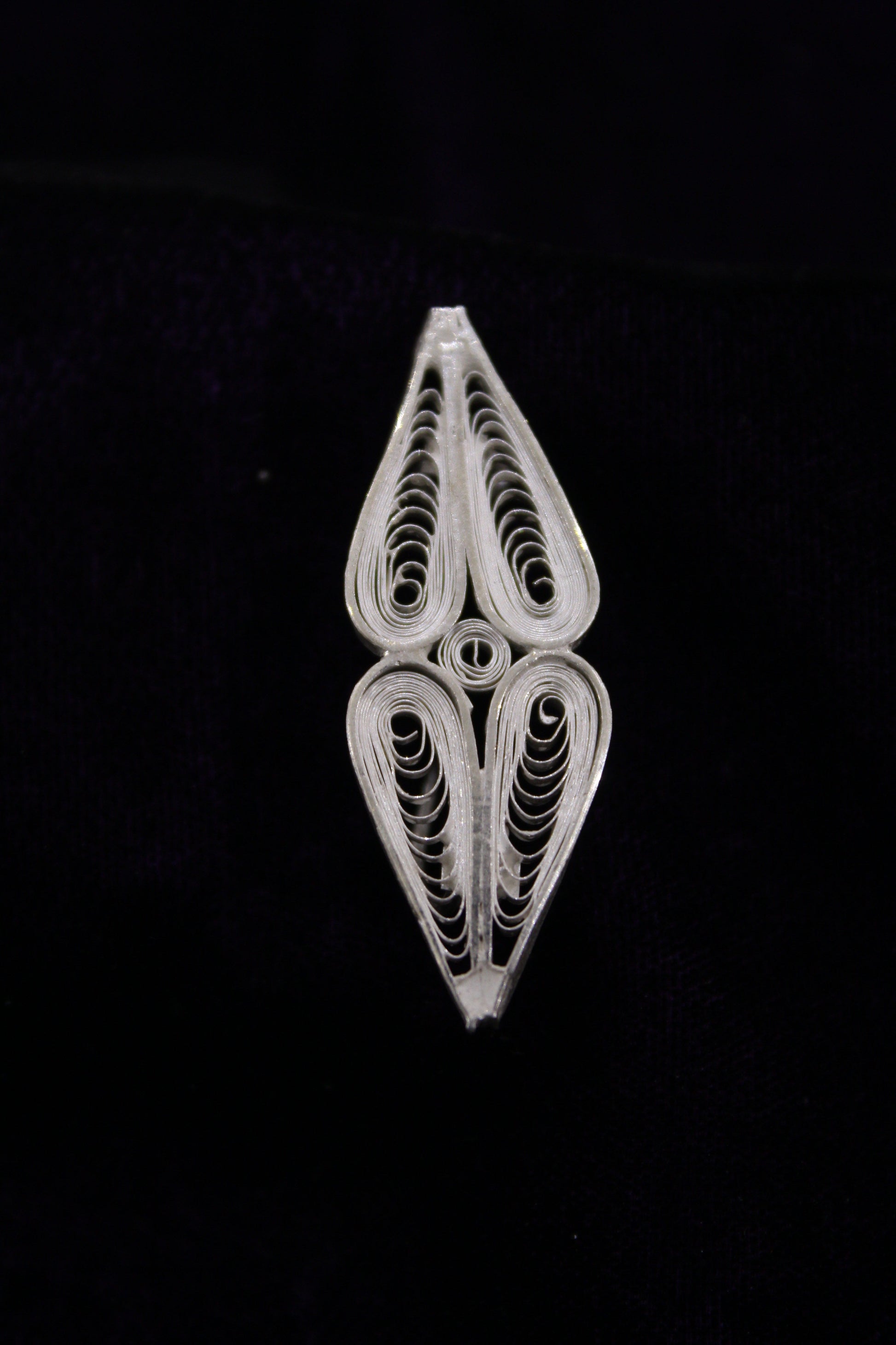 Love Designer Silver Filigree Saree Pin