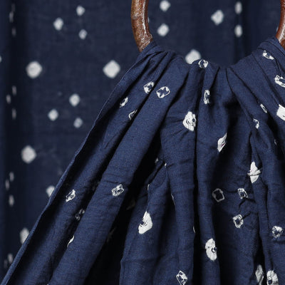 Serene Blue Kutch Bandhani Tie-Dye Mul Cotton Fabric