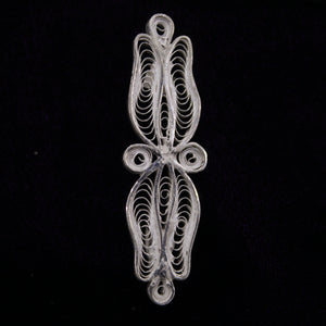 Designer Silver Filigree Saree Pin