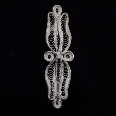 Designer Silver Filigree Saree Pin
