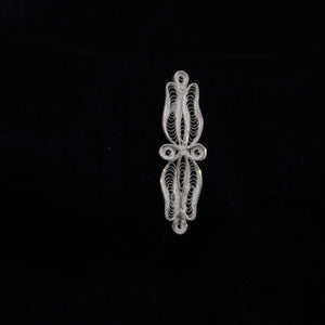 Designer Silver Filigree Saree Pin