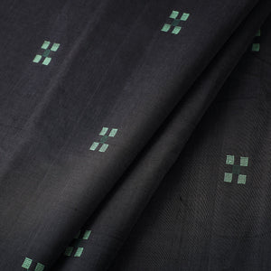 Black - Srikakulam Jamdani Buti Pure Handloom Cotton Fabric