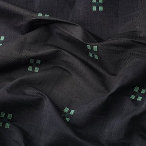 Black - Srikakulam Jamdani Buti Pure Handloom Cotton Fabric