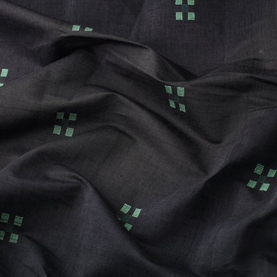 Black - Srikakulam Jamdani Buti Pure Handloom Cotton Fabric