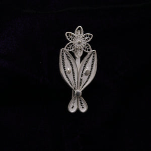 Fish Designer Silver Filigree Saree Pin