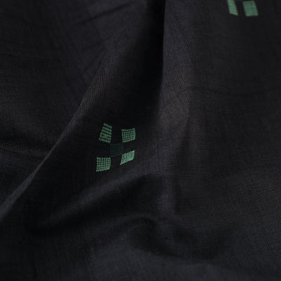 Black - Srikakulam Jamdani Buti Pure Handloom Cotton Fabric