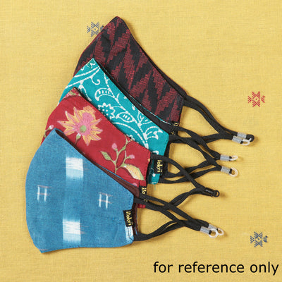 Batik Block Print Cotton 3 Layer Snug Fit Face Cover