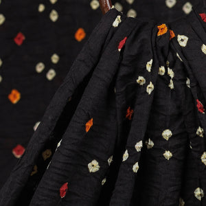 Black - Kutch Tie-Dye Mul Cotton Bandhani Fabric 01