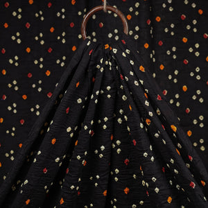 Black - Kutch Tie-Dye Mul Cotton Bandhani Fabric 01