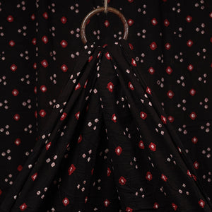 Black - Red with White Buti Kutch Tie-Dye Bandhani Mul Cotton Fabric 03
